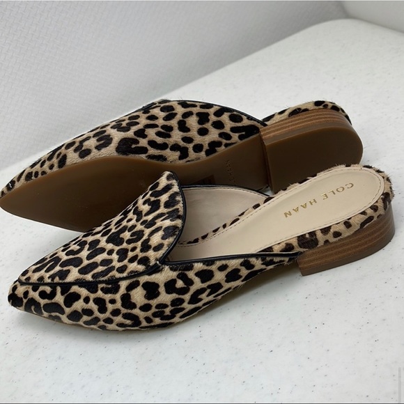 Cole Haan Piper Leopard Print Calf Hair Mules - Picture 8 of 11